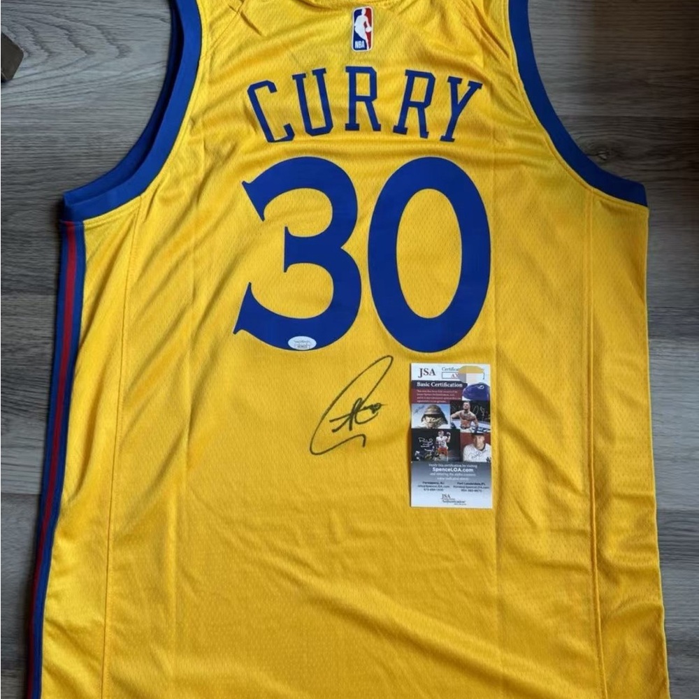 Nike Yellow and Blue Basketball Jersey